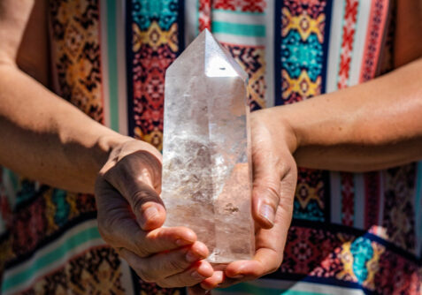 Hands,Holding,A,Beautiful,Large,Quartz,Crystal